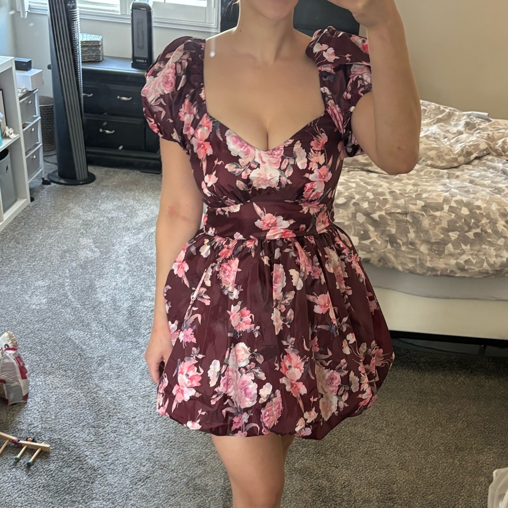 WORN ONCE - LoveShackFancy Floral Bubble Mini Dress